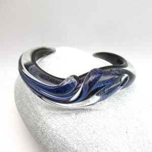 Blue Dichro Glass cuff bracelet